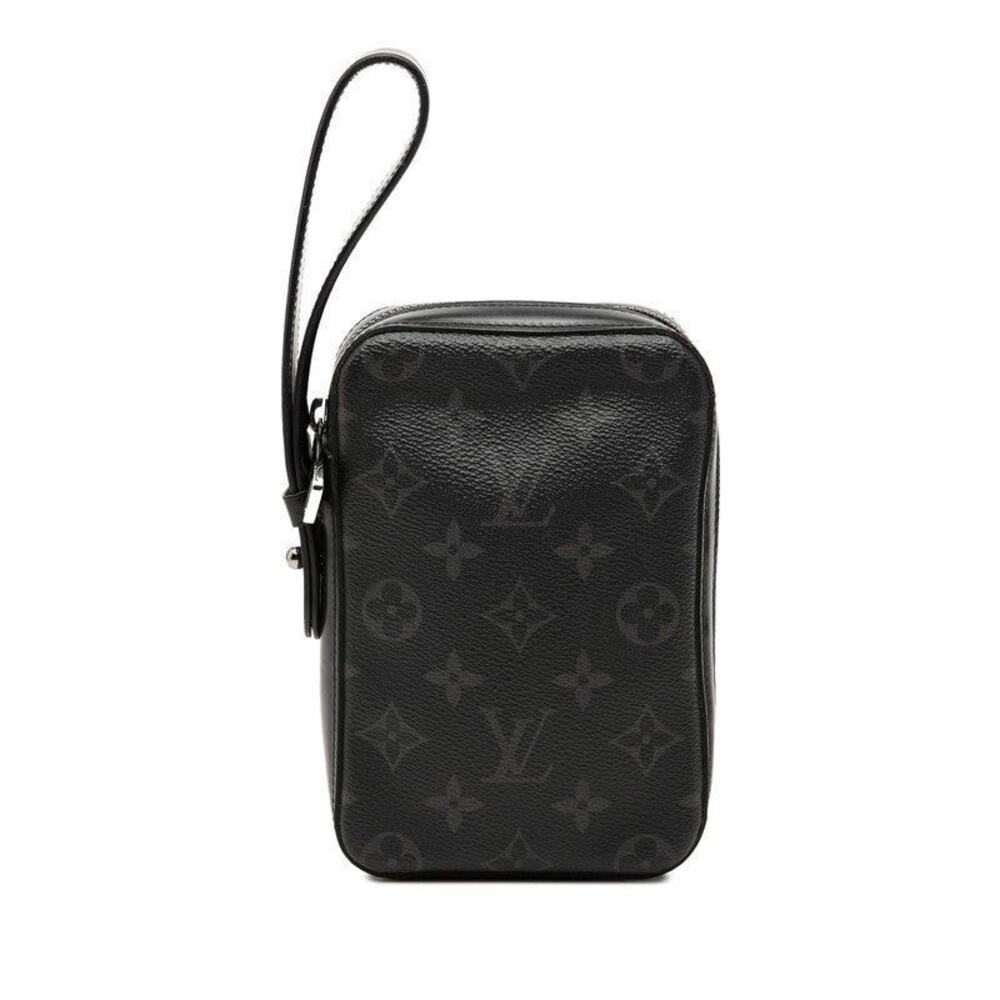 Louis Vuitton Monogram Eclipse Box Clutch Second Bag Black